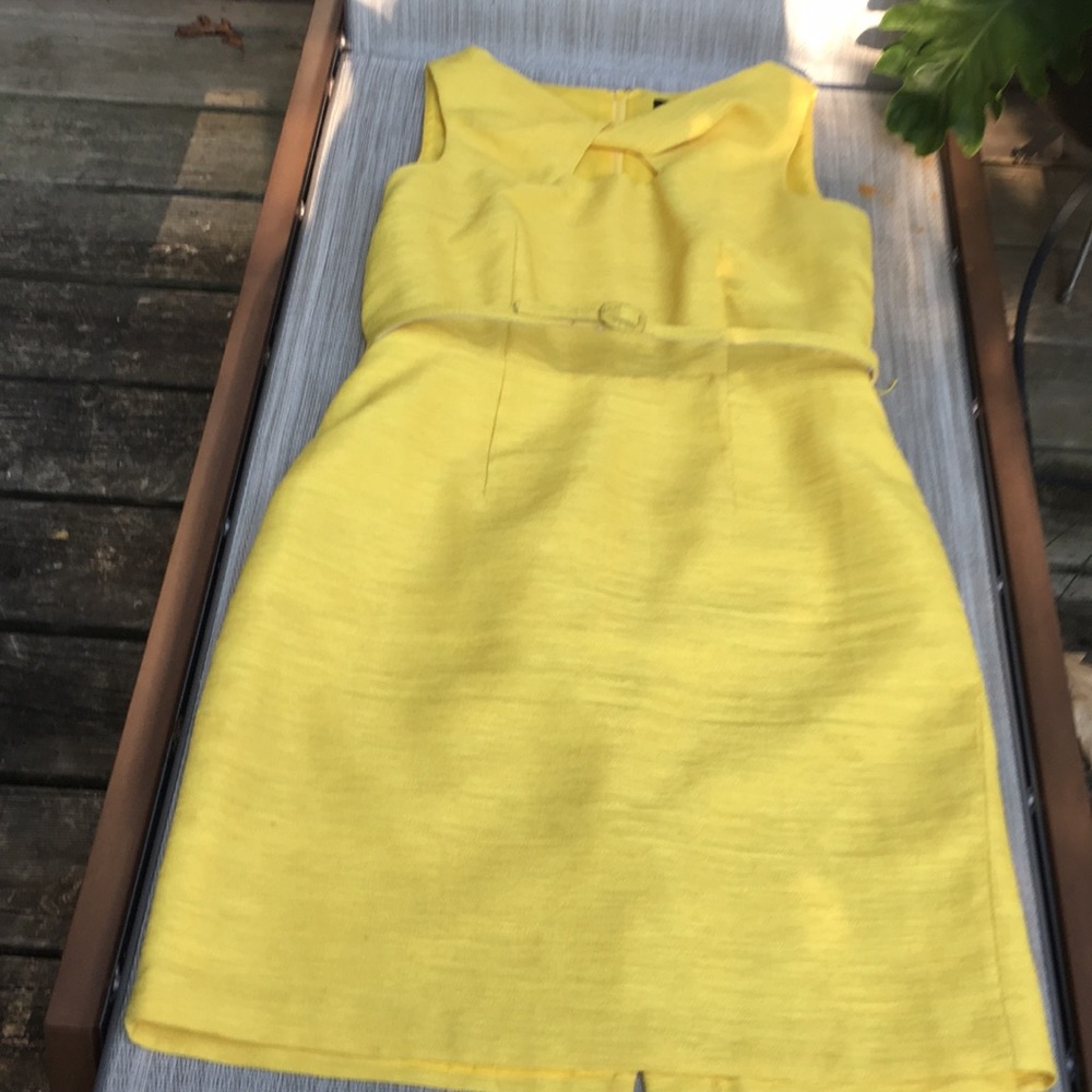 Bright yellow sleeveless dress. Size 8